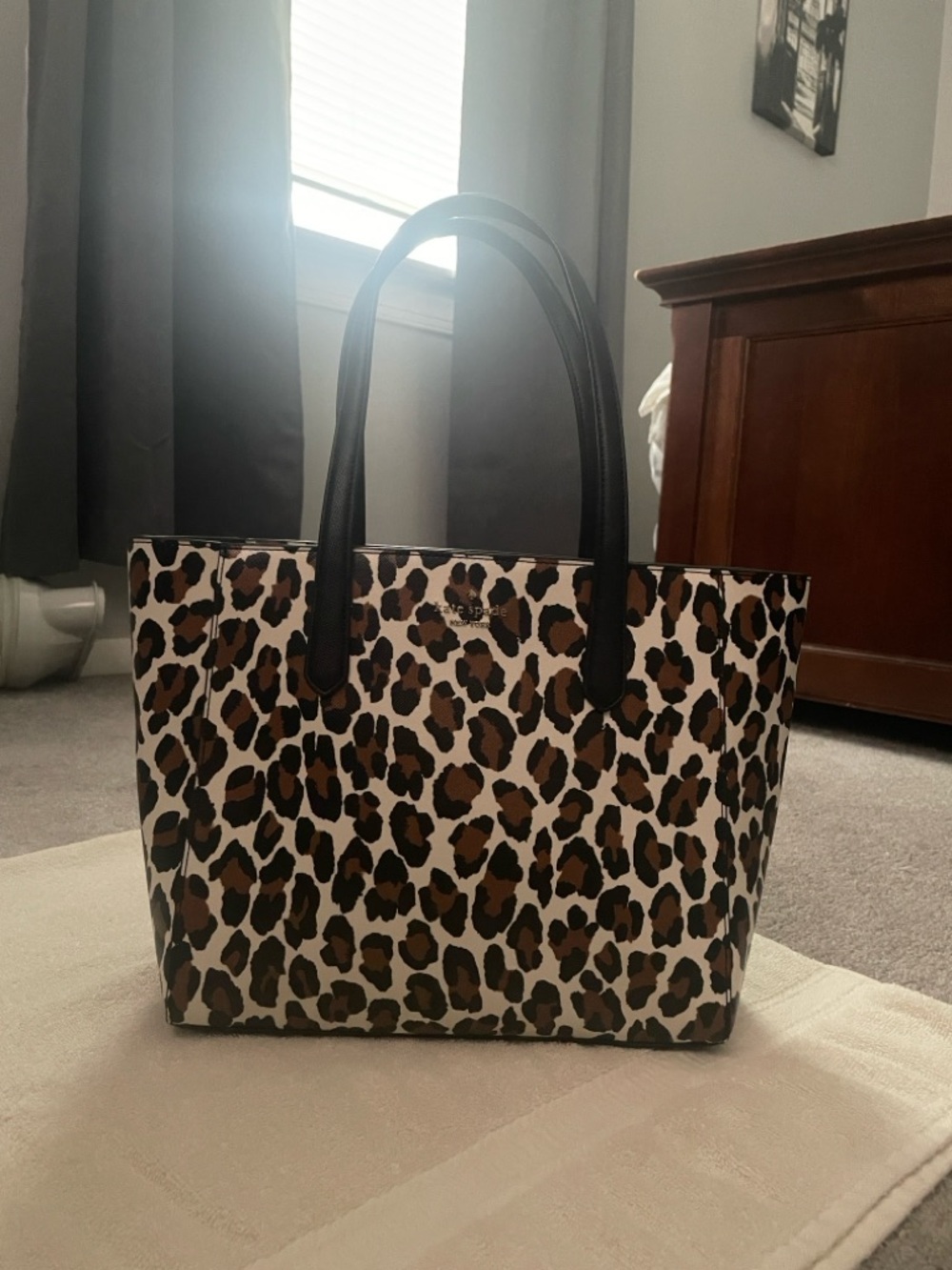 Kate Spade Leopard Print Tote Bag with Black Handles - Picture 7 of 7